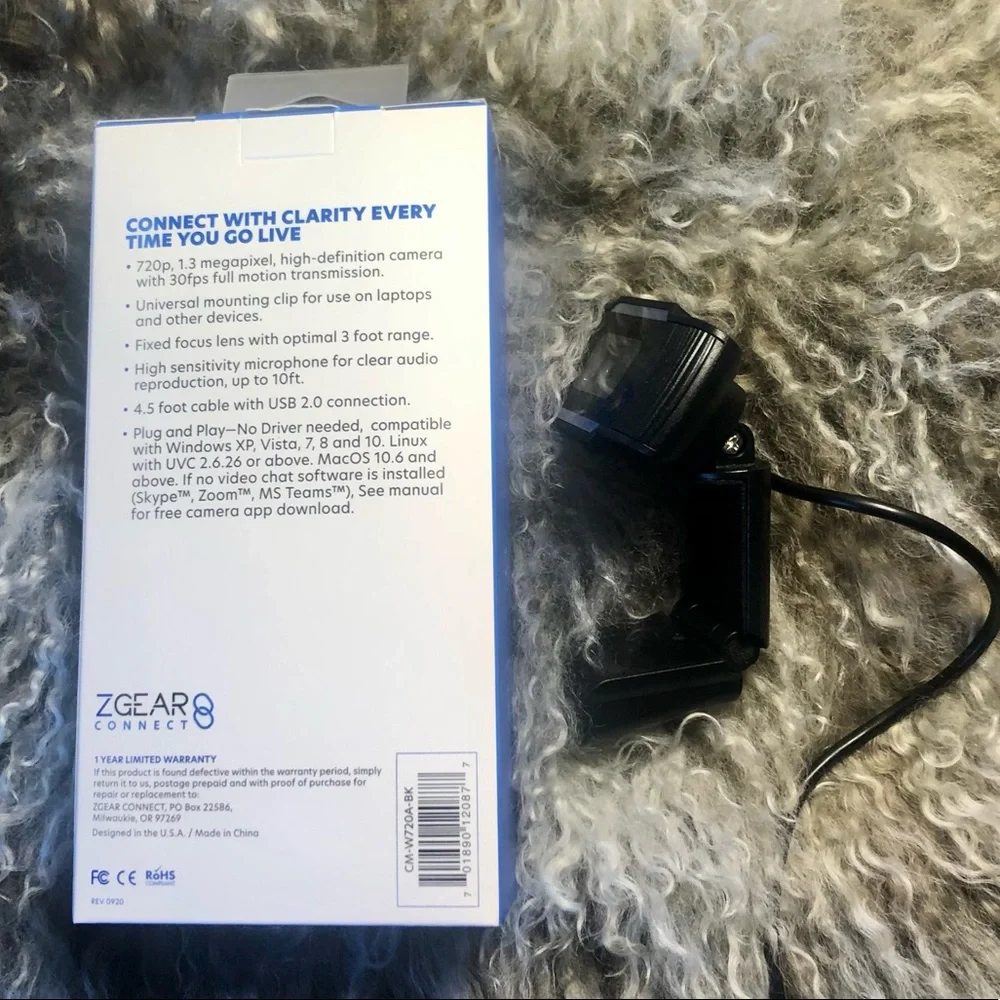 ZGEAR® Connect HD 720p Resolution Webcam